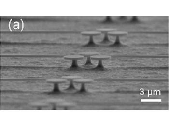 Sets of 3 GaAS resonators and their opticalcoupling waveguides